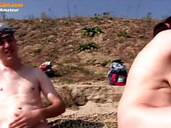 Real amateur threesome on the beach