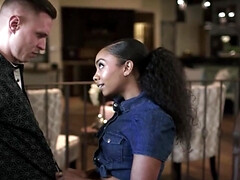 Grote mammen, Zwart, Pijpbeurt, Diep in de keel, Hardcore, Man, Interraciaal, Realiteit