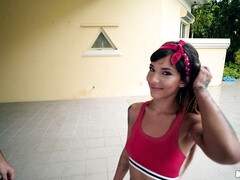 Kitty Carrera and Jmac have fun by the pool