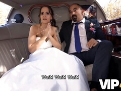 Jennifer Mendez's limousine ride: bride gets her ass licked and fucked by her lucky hubby