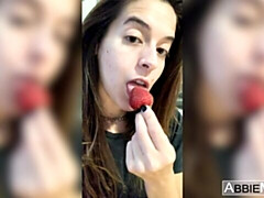 Dormitorio, Morena, Linda, Masturbación, Orgasmo, Flaco, Solo, Vibrador