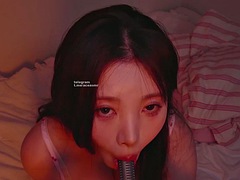 Korean ASMR female internet celebrity licks ears and gives you oral sex as a birthday gift aceasmr