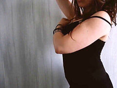 Trish Collins' oily ride on her big black cock.