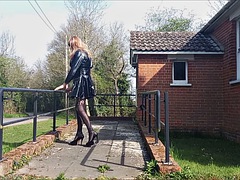 Leie, In den arsch, Schönheit, Crossdresser, Lingerie, Öffentlich, Transfrau, Solo