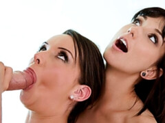 Beautiful hotties Katie J. and Sally C. are fucking with a new lover