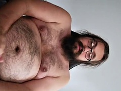 Fat chubby man talks about his gaining fantasy and jerks off