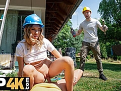 Blondine, Geschnappt, Gehörnter ehemann, Freundin, Hd, Natürlichen titten, Pov, Titten