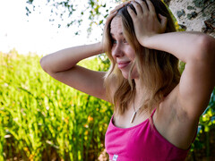 18 ans, Plage, Lesbienne, Rasée, Adolescente