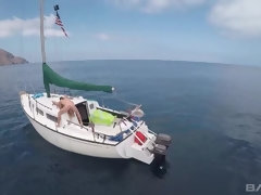 Blond, Sperma shot, Sperma in gezicht, Tatoeage