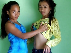 Young Pinay friends have fun with each other's holes