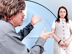 18 ans, Gros cul, Grosse bite, Gros seins, Sucer une bite, En levrette, Rousse roux, Maigrichonne