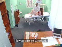 Sexy redhead has surprise for doc