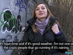 Sales lady has sex in a forest