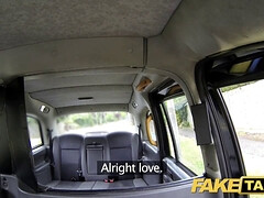 Jasmine James, the busty redhead, takes on fake taxi cab driver for a ride