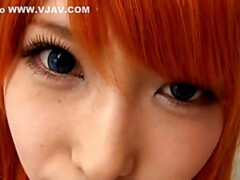 Juicy breasty Japanese Chika Arimura is fingering her tight cunt