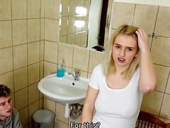 Chica, Verga grande, Cornudo, Sucio, Pov, Afeitado, Adolescente, Inodoro