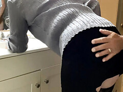 Homemade Anal Fuck with Mature Blonde in Stockings Before Work