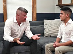 TwinkTop Milo Miles busts his nut inside the insatiably horny DILF boss