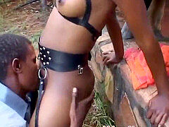 Bondage discipline sadomasochisme, Zwart, Gebondenheid, Zwart, Vingeren, Buiten, Kut duiken, Billekoek