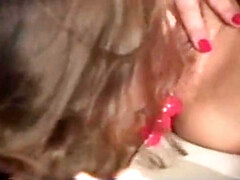 Pijpbeurt, Bruinharig, Seksspeelgoed, Europees, Lesbisch, Masturbatie, Tieten likken, Oud