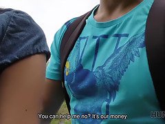 Watch Liliane, a stunning Czech teen, suck off random strangers for cash