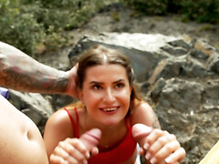 Amateur, Brunette brune, Hard, De plein air