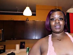 Enthousiasteling, Grote lul, Grote mammen, Zwart, Mollig, Zwart, Tieten likken