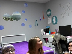 Collège université, Lunettes, Groupe, Lesbienne, Léchez, Fête, Chatte, Nénés