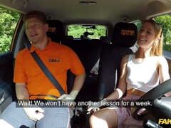 Grote lul, Blond, Auto, Jonge meid, Diep in de keel, Buiten, Pools, Kut duiken