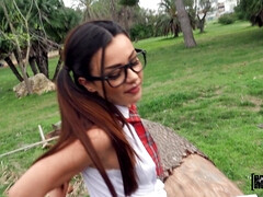 Nerd teen impassioned POV sex