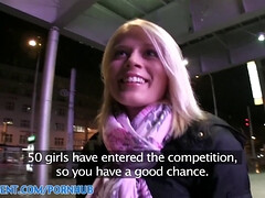 Blonde pays with her pussy for an iPad