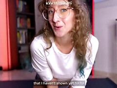 French Fitness Coach JOI - Geek Girl With Colored Hair Masturbates With Dildo