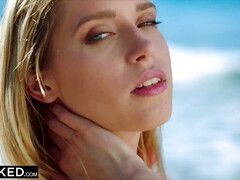 Rubia, Mamada, Garganta profunda, Polla, Estilo perrito, Interracial, Al aire libre, Montar