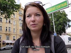 Czech teen gets paid for her cuckold POV blowjob in a hidden cam show