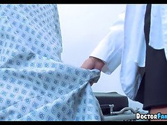 Horny blonde doctor with huge tits cheats on husband with a big cock