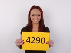 Naturally beautiful Czech redhead at her 1st porn casting