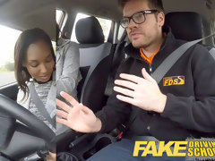 fake Driving school Pretty black girl seduced by professor