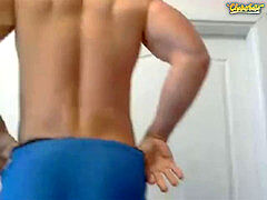 muscle flex on webcam