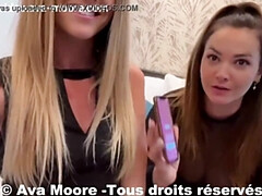 Ava Moore - Young French girls fuck at the hotel with strangers from Tinder with Laure Raccuzo