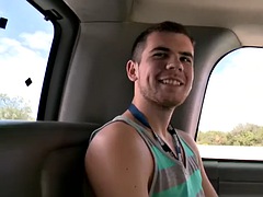Tricked str8 ginger stud fucks gay ass in van until he cums