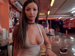 Culo, Chica, Mamada, Morena, Pequeña, Estrella porno, Pov, Tetas