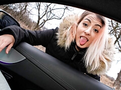 デカチン, フェラチオ, 車, お金, 自然山雀, アウトドア, ティーン, オッパイの