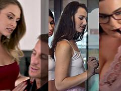 Schönheit, Grosse titten, Blasen, Lecken, Massage, Masturbation, Flotter dreier, Titten