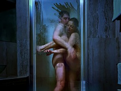 素人, デカチン, カップル, 面白, ハードコア, キス, シャワー, ソフトコア