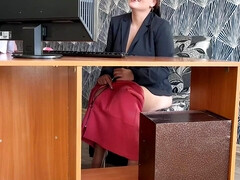 Grosser arsch, Spermaladung, Reif, Milf, Nylon, Strumpfhose, Russisch, Sekretärin