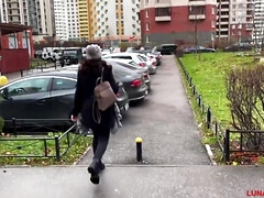 素人, お尻, 車, イく瞬間, 乳首, ハメ撮り, 公共, ゴックンする