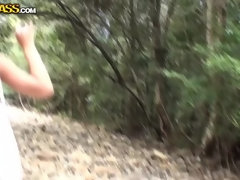 Bruinharig, Masturbatie, Buiten, Openbaar, Slikken