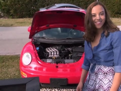 Verga grande, Tetas grandes, Mamada, Coche, Corridas, Hd, Dinero, Tetas naturales
