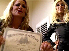 Busty Babe Puma Swede & Kelly Madison pulverize hubby in a three Way!