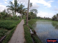 Thai GF with a big butt fucked in garden